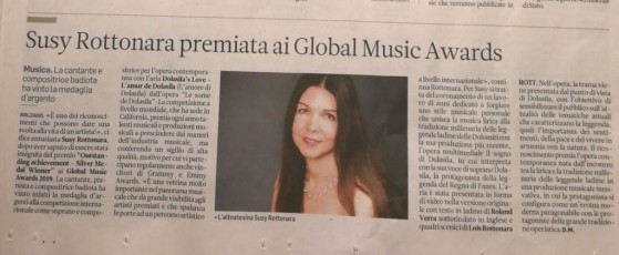 Global Music Awards Alto Adige rid